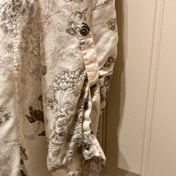 Vintage America Brown and Cream Relaxed Tunic with Mandarin Collar - Picture 4 of 6